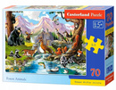 Puzzle 70 Układanka Leśne ZWIERZĘTA Rzeka Las Przyroda Wilki +5 Castorland