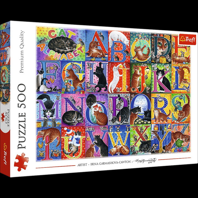 Puzzle 500 Koci alfabet TREFL