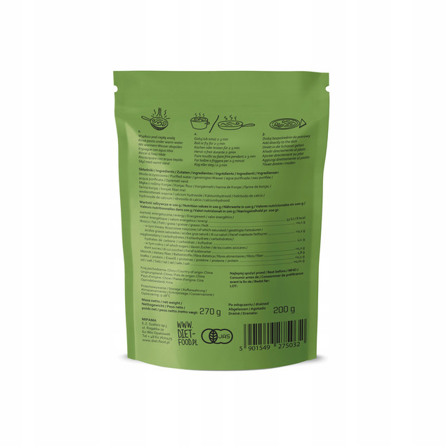 Makaron nitki Shirataki Konjac Diet Food 270 g Bezglutenowy