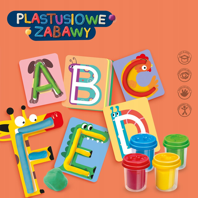 PLASTUSIOWE ZABAWY Kreatywna Masa Plastyczna LITERKI – Nauka Alfabetu dla Dzieci 3+