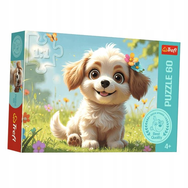 Trefl Puzzle 60 elementów Szczeniaczkiem być! Szczeniak Piesek 4+ (17408)