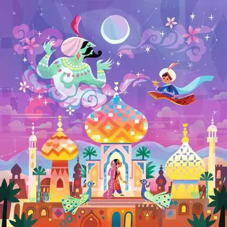 PUZZLE DLA DZIECI: MAGICZNA LAMPA ALLADYNA 64EL
