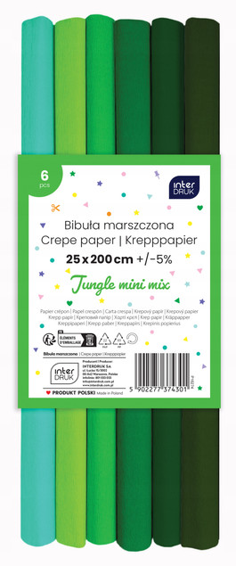 Tytuł
Bibuła Marszczona Interdruk Wielokolorowa Zestaw 6 rolek 200x25cm