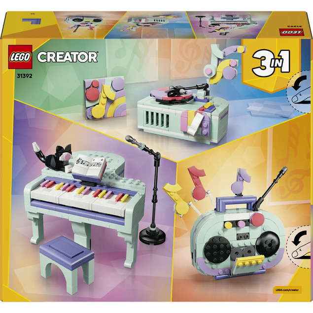 LEGO Creator 3w1 31392 Pianino z Kotem | Muzyczna Dekoracja Retro