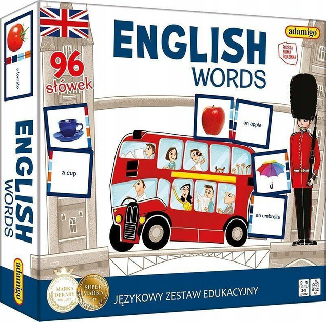 Gra Edukacyjna English Words Językowy Zestaw Edukacyjny 96 Słów 6+ Adamigo