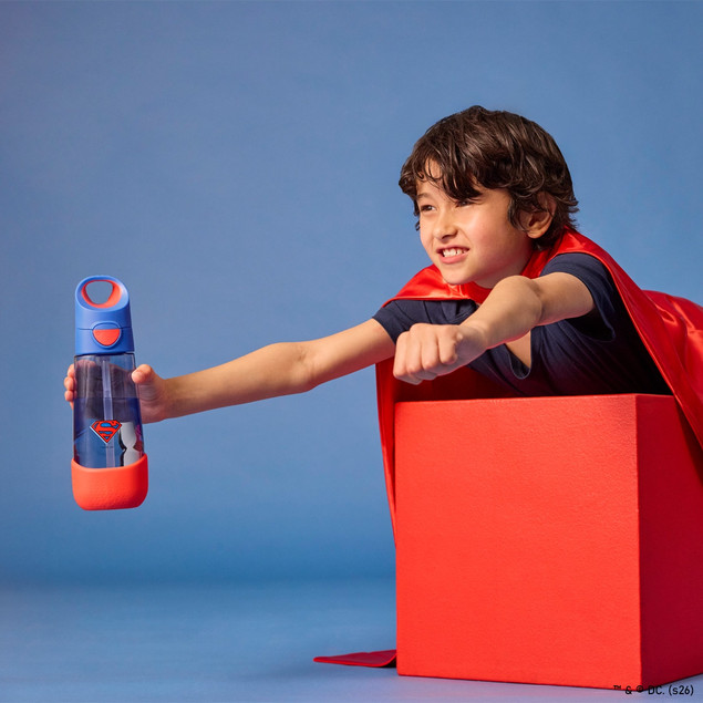 B.box Butelka Tritan ze Słomką 600 ml Superman dla Dzieci