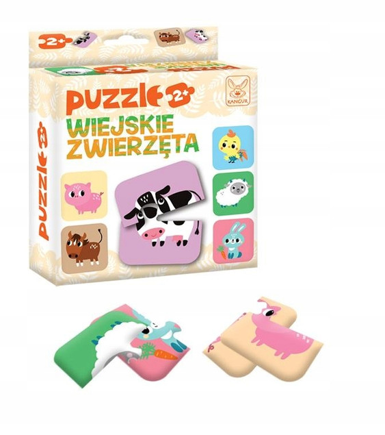 Puzzle Wiejskie Zwierzęta Kangur dla Dzieci 2+