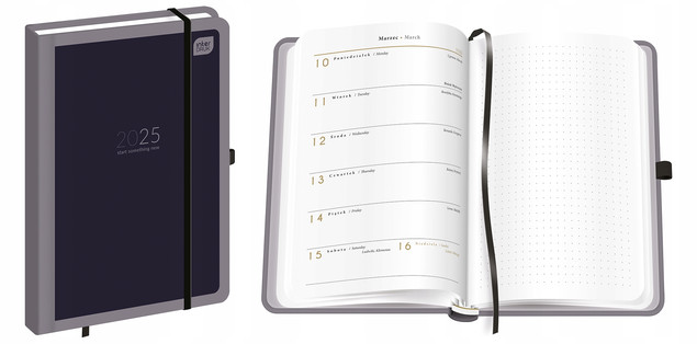 Kalendarz Książkowy Tygodniowy 2025 A5 192 Mat+UV CLASSIC Interdruk