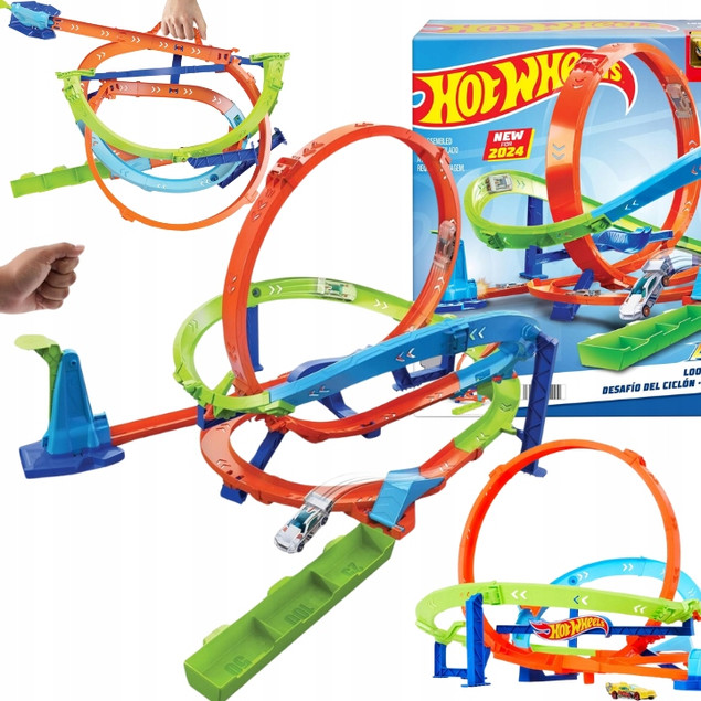 Hot Wheels Action Tor Zakręcone Tornado HTK16 z Autkiem