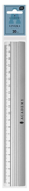 Linijka Aluminiowa 20cm Transparentna Academy Interdruk