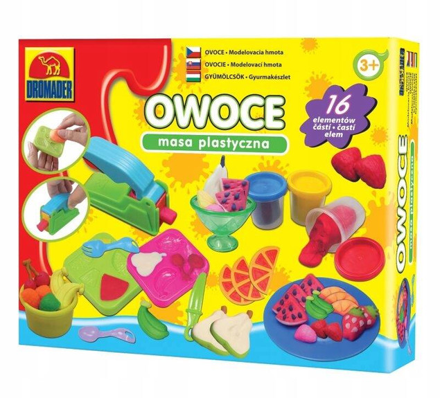 CIASTOLINA MASA PLASTYCZNA NARZĘDZIA/OWOCE AKCESORIA MIX