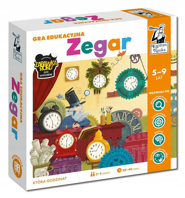 Zegar Gra Edukacyjna Zrozumienie Pojęcia Czasu 5+ Kapitan Nauka