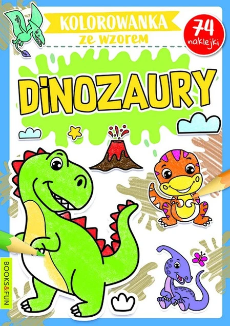 Dinozaury. Kolorowanka ze wzorem – okładka książeczki