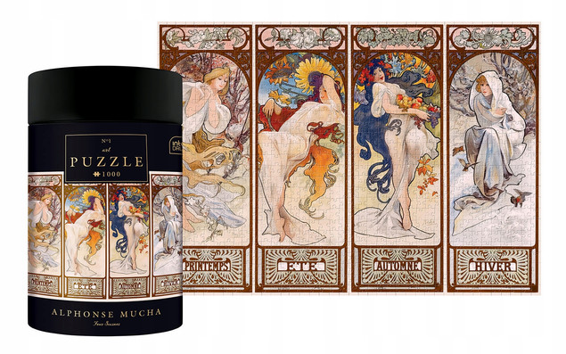Puzzle 1000 Cztery Pory Roku SZTUKA Art Obraz Kobiety A. Mucha Interdruk