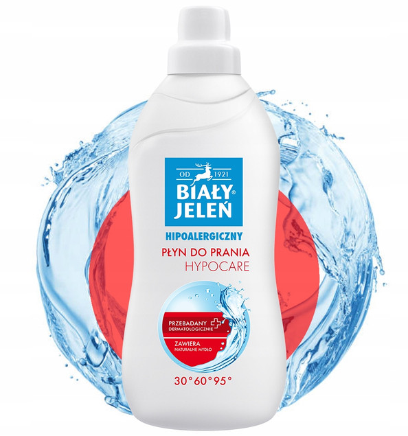 Płyn do prania HypoCare - białe i kolorowe, 1L | Biały Jeleń