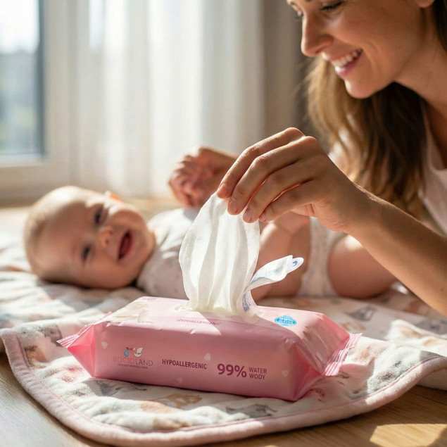 BOCIOLAND Delikatne Chusteczki Nawilżane Dla Dzieci 99% Wody 60szt. x12