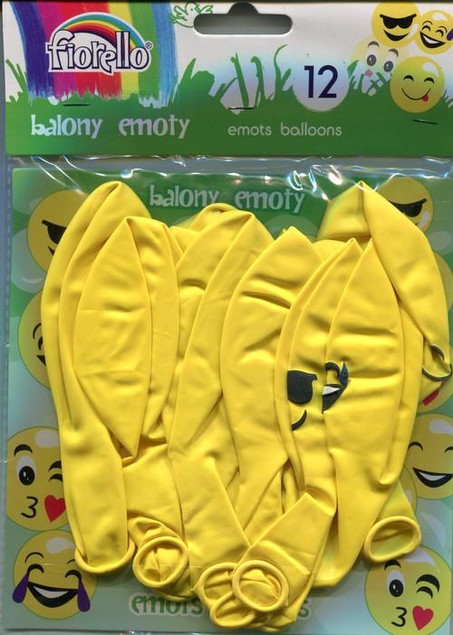 Balony EMOTKI Emoty Party Urodziny Przyjęcie 12 Sztuk Fiorello