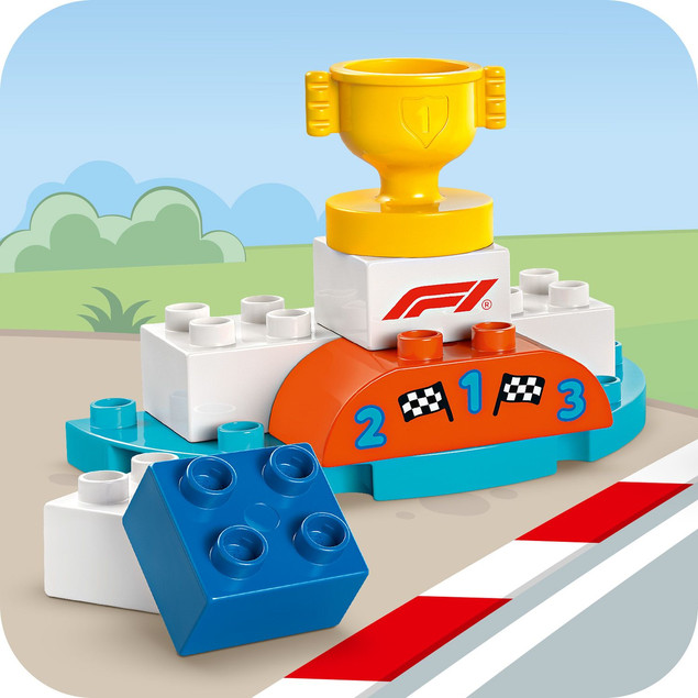 LEGO DUPLO Bolidy i Kierowcy F1 10445 Zestaw Wyścigowy dla Maluchów