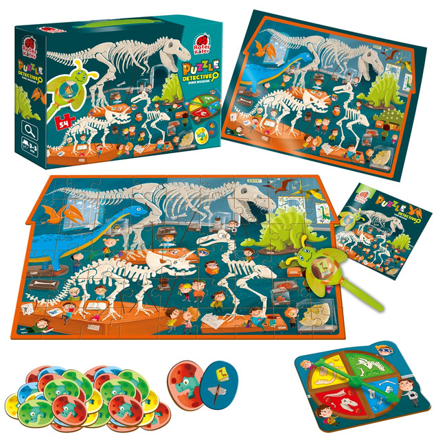 Puzzle Roter Kafer Dino Museum 54 elementy z Lupą RK1080-05