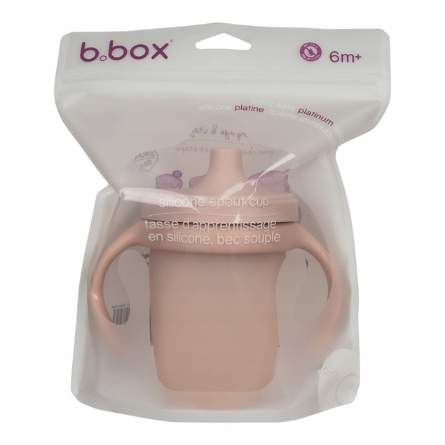 Kubek do nauki picia b.box dla dzieci 6m+ z ustnikiem silikon różowy 240ml