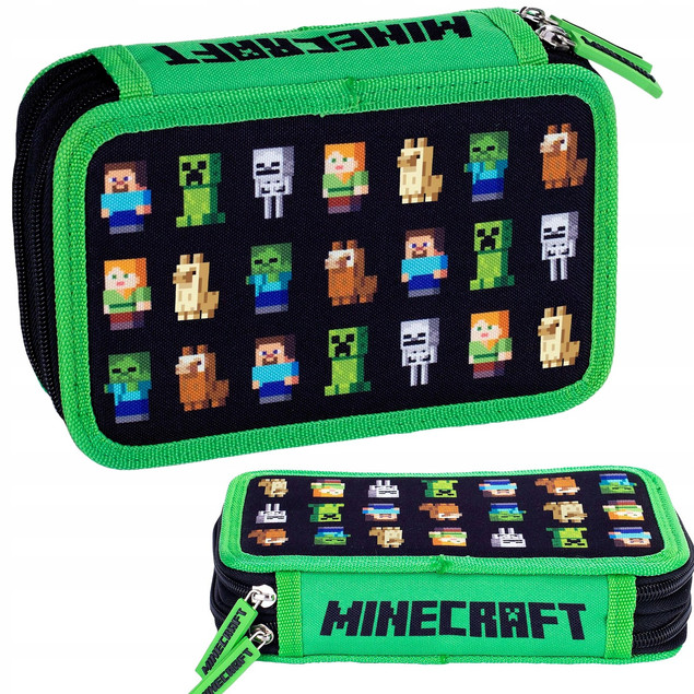 Piórnik poj. bez wyp. 2 klapki Minecraft ASTRA