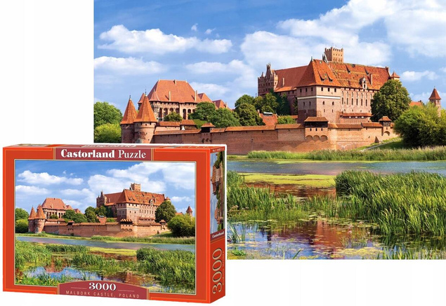 Puzzle 3000 Układanka Krajobraz Widok Zamek MALBORK Polska Rzeka 9+ Castor