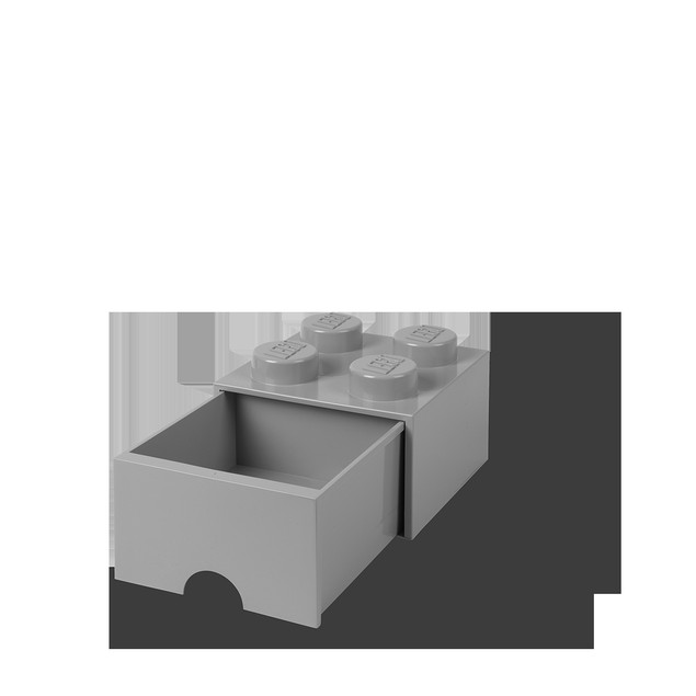LEGO® Pojemnik Klocek z Szufladą Czwórka Szary – Organizer