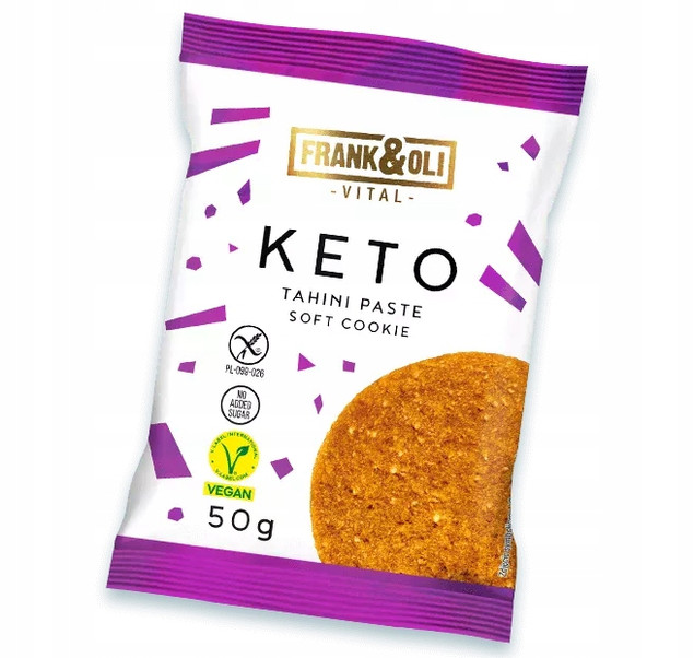 FRANK&OLI Ciastko Miękkie Keto PASTA TAHINI SEZAM Bez Cukru 50g
