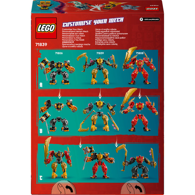 LEGO NINJAGO 71839 Arin i Robot Bojowy Spinjitzu – Modułowy Mech Ninja