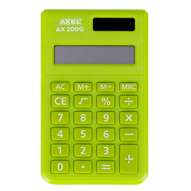 Kalkulator biurowy Axel AX-200G 8-cyfrowy Zielony