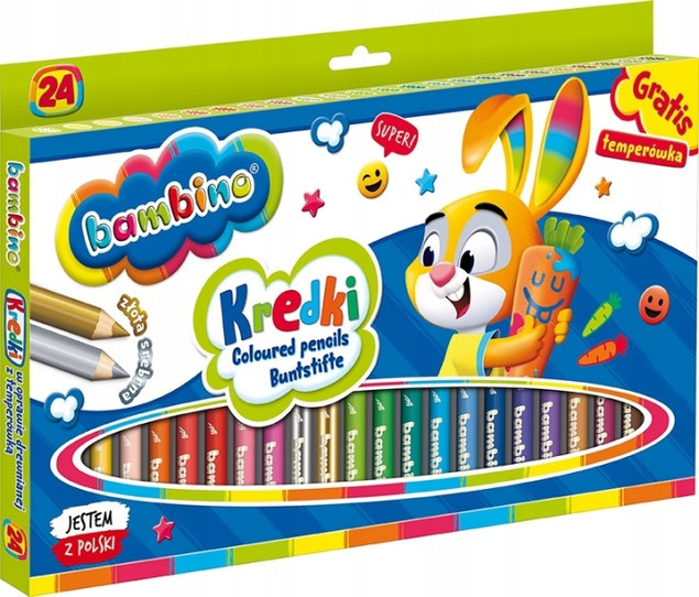 Kredki ołówkowe grube Bambino 24 szt.