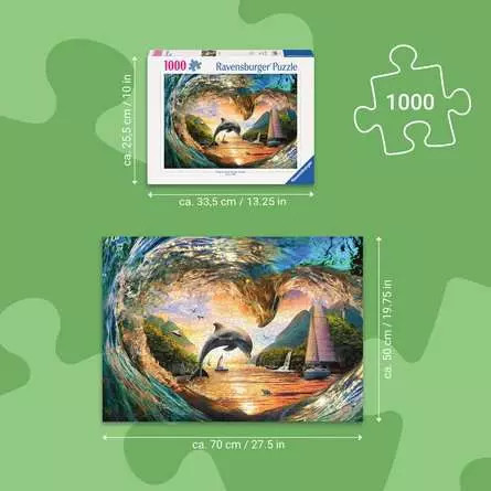 Puzzle Delfin o zachodzie słońca 1000 elementów Ravensburger