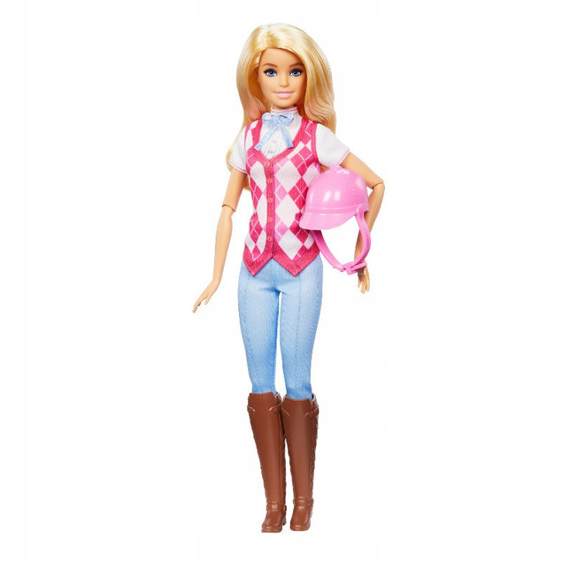 BARBIE Malibu DŻOKEJKA w Stroju Jeździeckim z Hełmem