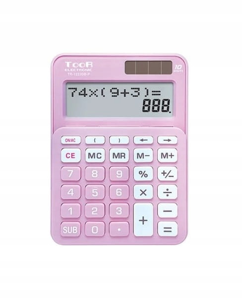 Kalkulator biurowy Toor TR-1223DB-P dwuliniowy 10-pozycyjny
