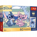 Trefl Puzzle 60 el. Lilo&Stitch Zabawa ze Stitchem + Plakat Kolekcjonerski