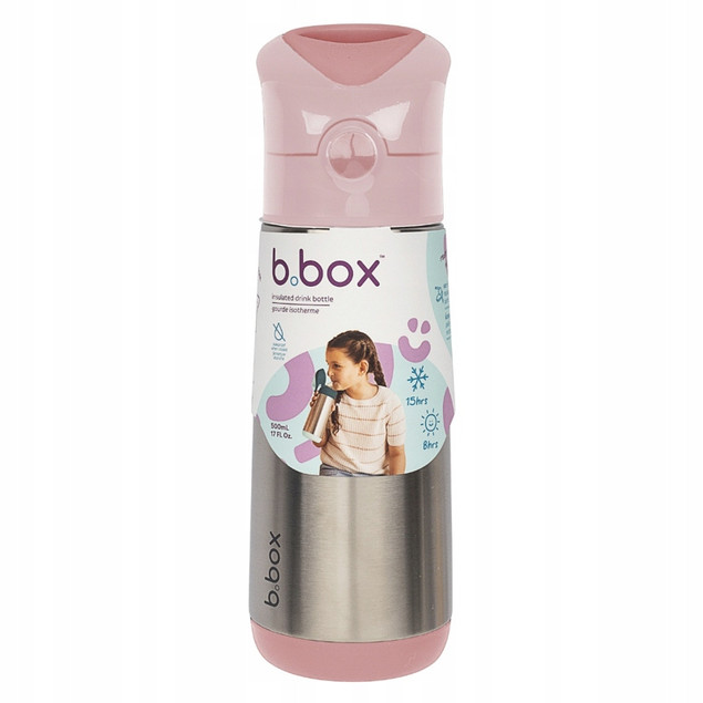 B.box Bidon Termiczny ze Słomką Blush Crush 500 ml Stal Nierdzewna 12m+