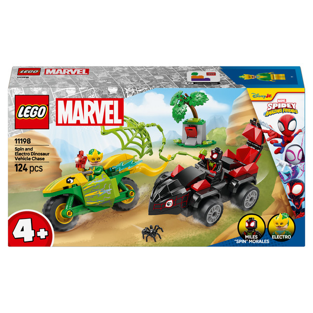 LEGO Marvel Spidey 11198 Pościg Spina za Electro w Dinopojeździe 4+
