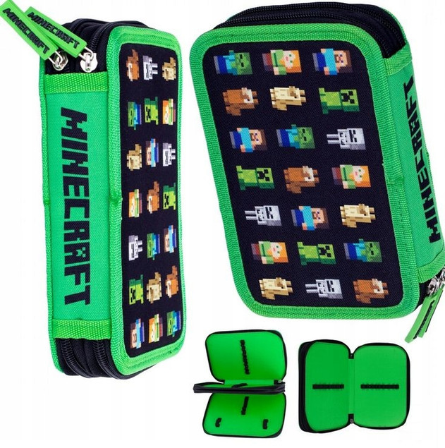 Piórnik poj. bez wyp. 2 klapki Minecraft ASTRA
