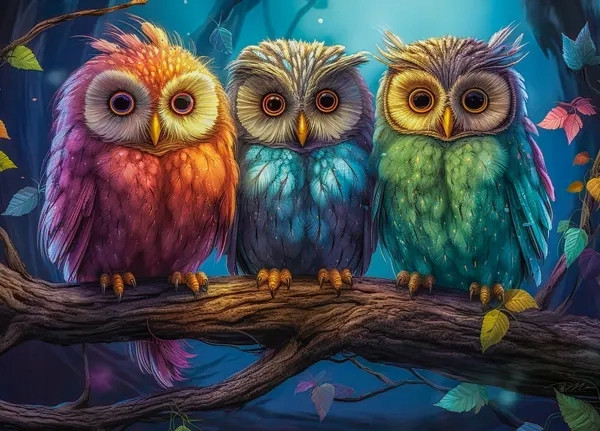 Puzzle 260 Układanka Małe SOWY Sówki Ptaki Ptaszki Obraz 8+ Castorland