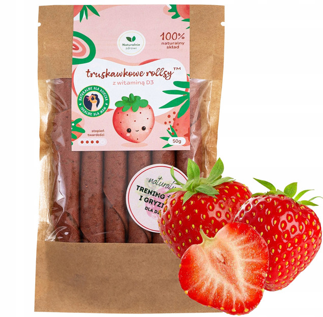 Witaminowe rollsy truskawkowe z D3 – Naturalnie Zdrowi 50g