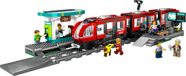 LEGO City 60423 Tramwaj Miejski ze Stacją – Zestaw dla Dzieci 7+