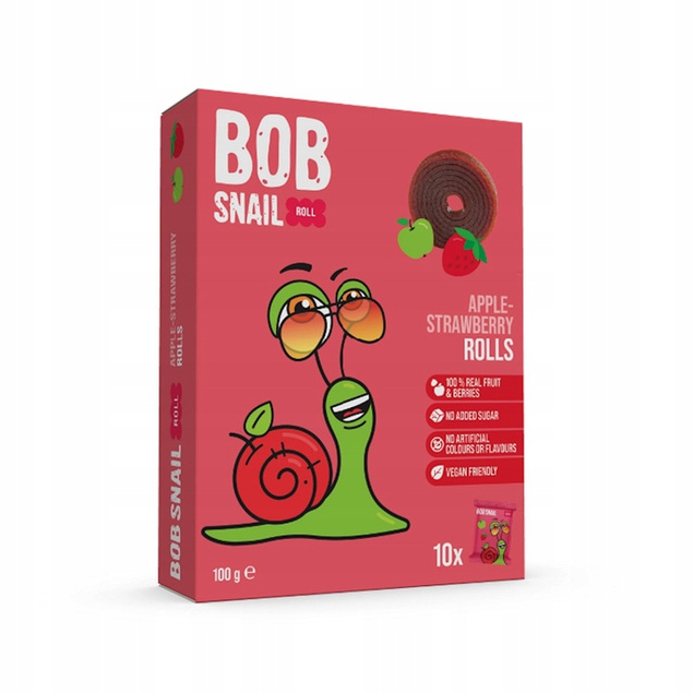 BOB SNAIL Przekąska Owocowa ZESTAW 5 x 100g MIX SMAKÓW Naturalna Bez Cukrów