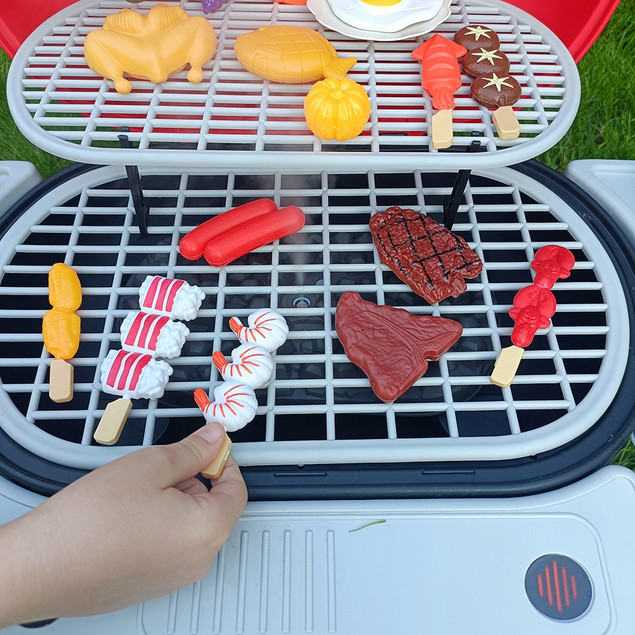 Grill Ogrodowy Dla Dzieci ASKATO Efekt Dymu Światła Zlew 68 El.