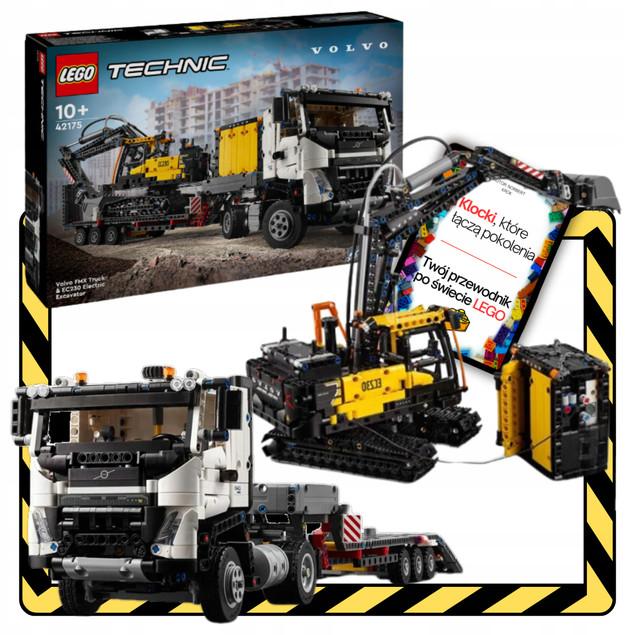 LEGO Technic 42175 Ciężarówka Volvo FMX i Koparka EC230 Electric | Realistyczny Zestaw Budowlany