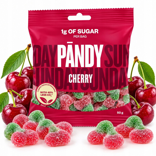 PANDY Cherry Żelki Bez Cukru Wiśniowe Błonnikowe 50g