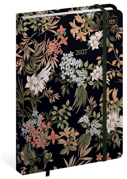 Kalendarz książkowy B6 2027 Interdruk Metallic Bloom