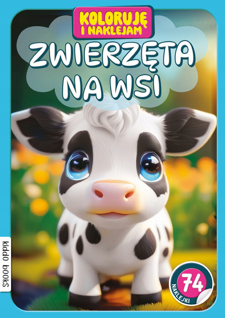 Koloruję i Naklejam ZWIERZĘTA NA WSI Naklejki Books And Fun