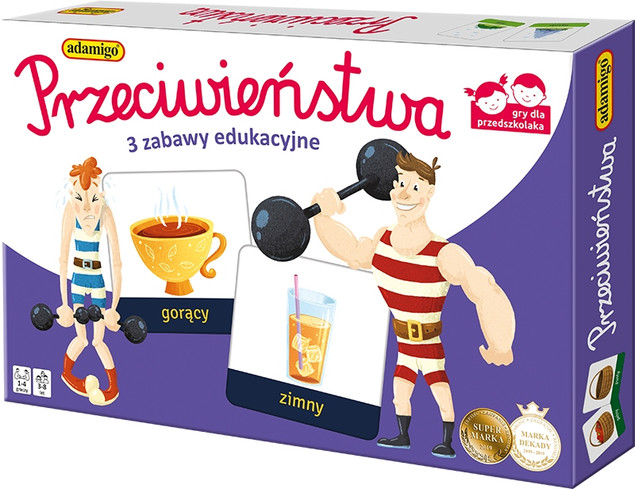 Gra planszowa Przeciwieństwa Adamigo Edukacyjna Memory dla Dzieci 3+