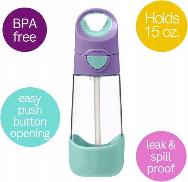 b.box Butelka tritanowa ze słomką Lilac Pop 450 ml