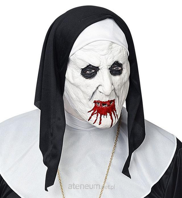 Maska na twarz Widmann WI03291 lateks zombie biały